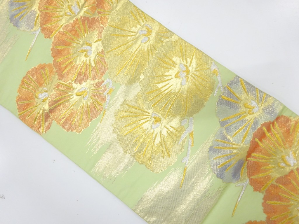 JAPANESE KIMONO / ANTIQUE FUKURO OBI / SILK / WOVEN PINE